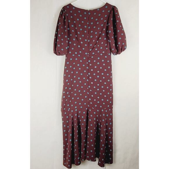 B Collection by Bobeau Dara puff sleeve polka dot maxi dress Size small Retro - Picture 4 of 10